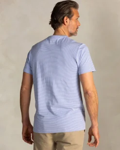 Blaues Baumwoll-T-Shirt mit Modalanteil