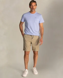 Blaues Baumwoll-T-Shirt mit Modalanteil