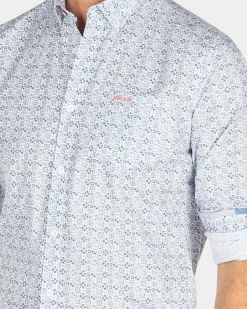 Blaues Hemd mit Aufdruck - Ecru Multicolour