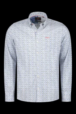 Blaues Hemd mit Aufdruck - Ecru Multicolour