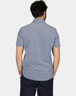 Blaues Hemd mit kurzen Ärmeln