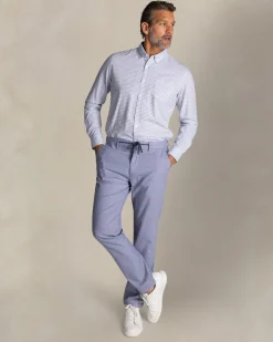 Blaues kariertes Baumwollhemd mit Knopfleiste