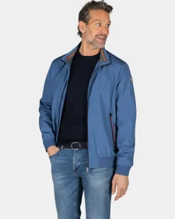 Blaues Nylon-Bomberjacke