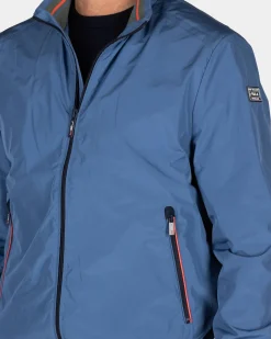 Blaues Nylon-Bomberjacke