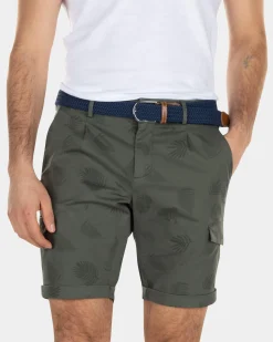 Cargo-Shorts aus Baumwolle mit Blumendruck - High Summer Army