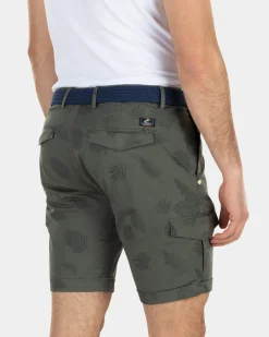 Cargo-Shorts aus Baumwolle mit Blumendruck - High Summer Army