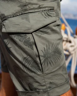 Cargo-Shorts aus Baumwolle mit Blumendruck - High Summer Army