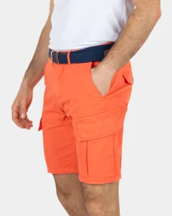 Cargoshorts aus Baumwollstretch - Burned Orange