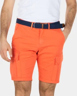 Cargoshorts aus Baumwollstretch - Burned Orange