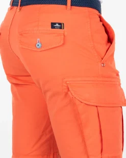 Cargoshorts aus Baumwollstretch - Burned Orange