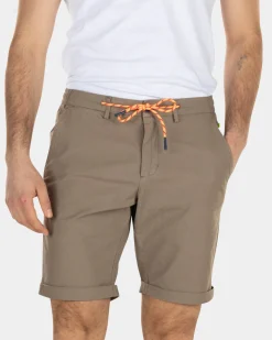 Chino-Shorts aus Baumwolle mit Kordelzug - Stone