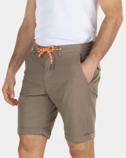 Chino-Shorts aus Baumwolle mit Kordelzug - Stone