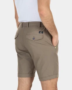 Chino-Shorts aus Baumwolle mit Kordelzug - Stone