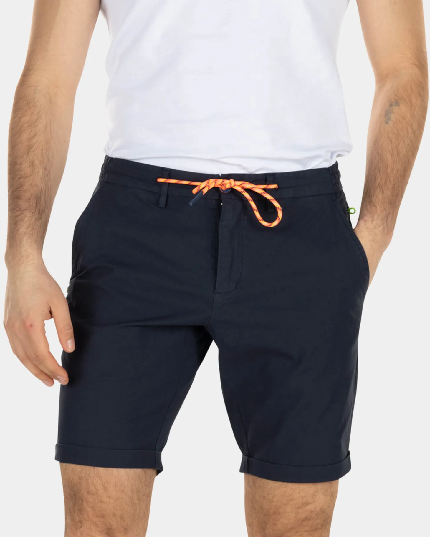 Chino-Shorts aus Baumwolle mit Kordelzug - High Summer Navy