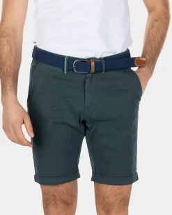 Chino-Shorts aus Baumwoll-Stretch - Green Grey