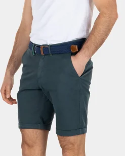 Chino-Shorts aus Baumwoll-Stretch - Green Grey