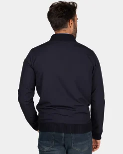 Dunkelblaue Strickjacke mit weiß-blauem Muster - Winter Navy