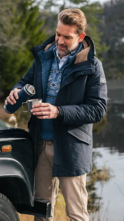 Dunkelblauer wattierter Parka - Winter Navy