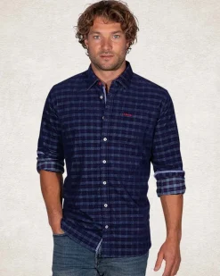 Dunkelblaues Hemd aus Baumwollcord - Pitch navy