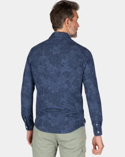 Dunkelblaues Hemd mit Blumen - Dusk Navy