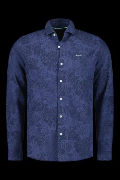 Dunkelblaues Hemd mit Blumen - Dusk Navy