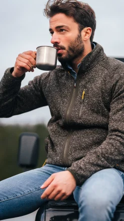 Dunkelbraune Fleecejacke - Dark Mocca