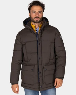 Dunkelbraune wattierte Jacke - Dark Mocca