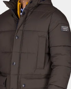 Dunkelbraune wattierte Jacke - Dark Mocca