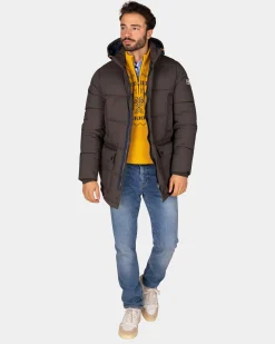 Dunkelbraune wattierte Jacke - Dark Mocca