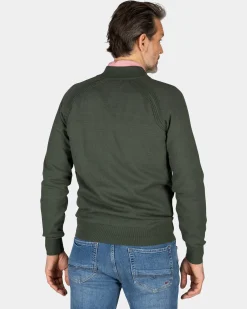 Dunkelgrüner Baumwollcardigan