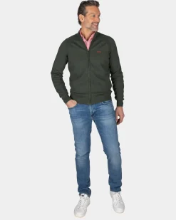 Dunkelgrüner Baumwollcardigan