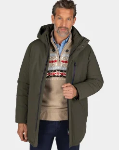 Dunkelgrüner Parka mit Stehkragen - Gravel Green