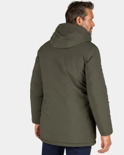 Dunkelgrüner Parka mit Stehkragen - Gravel Green