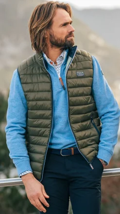 Dunkelgrüner wattierter Bodywarmer - Quartz Green