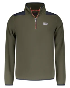 Dunkelgrünes Fleecehemd mit halbem Reißverschluss - Gravel Green