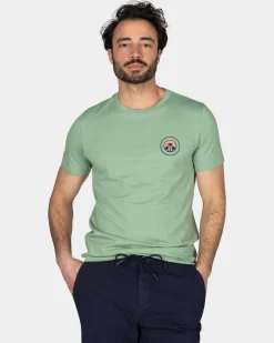 Dunkelgrünes T-Shirt aus Baumwolle