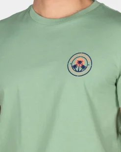 Dunkelgrünes T-Shirt aus Baumwolle