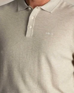 Ecru Baumwoll-Rugby-Poloshirt