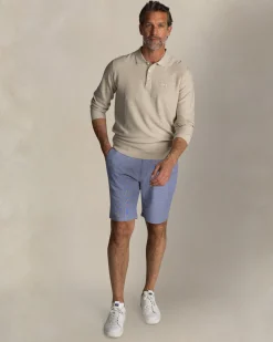 Ecru Baumwoll-Rugby-Poloshirt