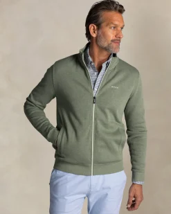 Ecru baumwollstrickjacke mit reißverschluss