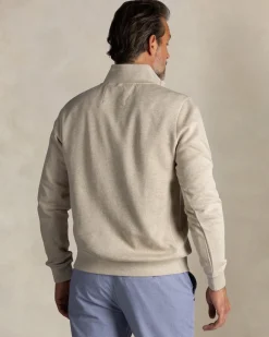 Ecru halbzipp-pullover aus baumwolle