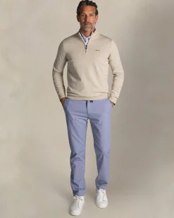 Ecru halbzip-pullover aus baumwolle