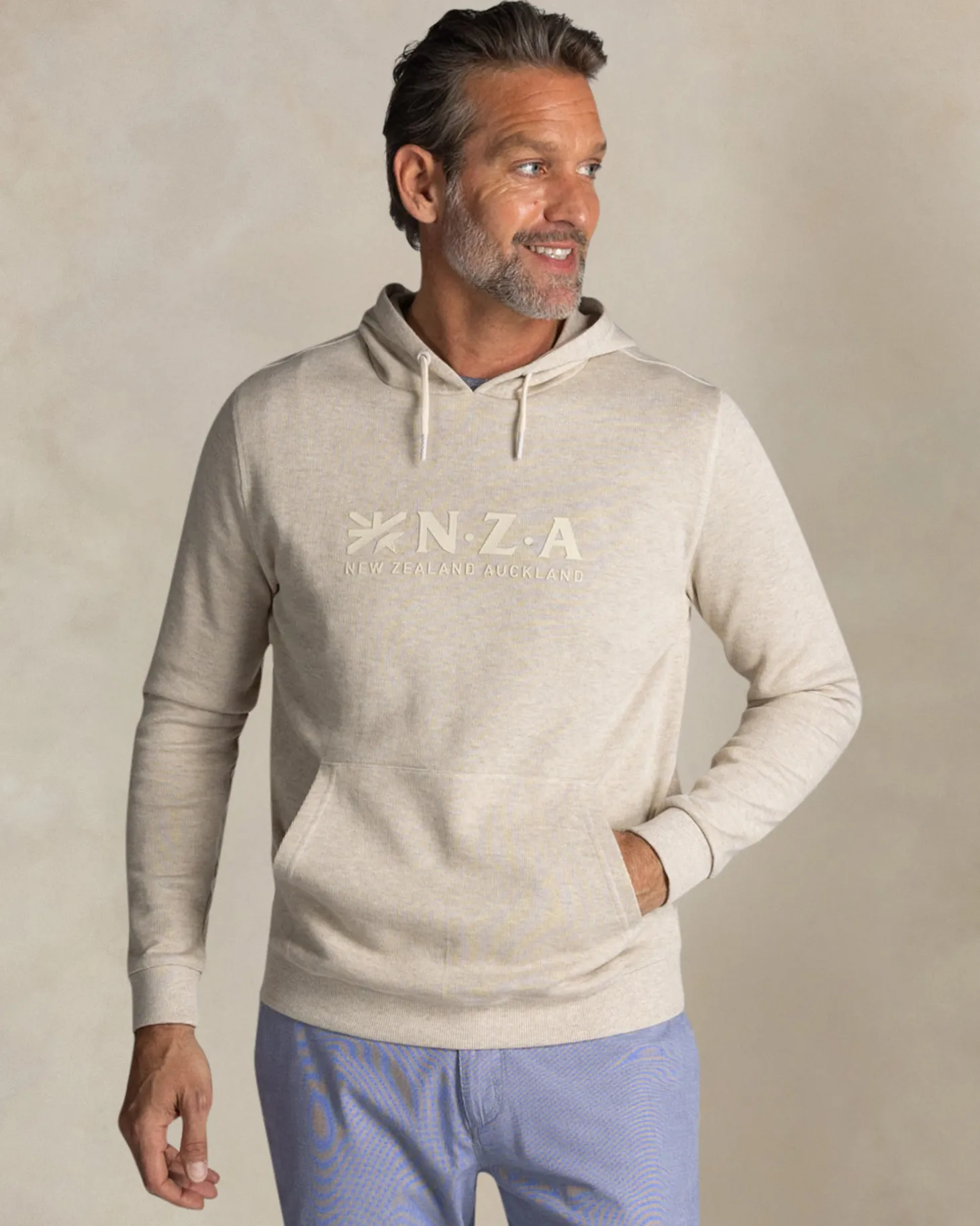 Ecru hoodie aus Baumwolle