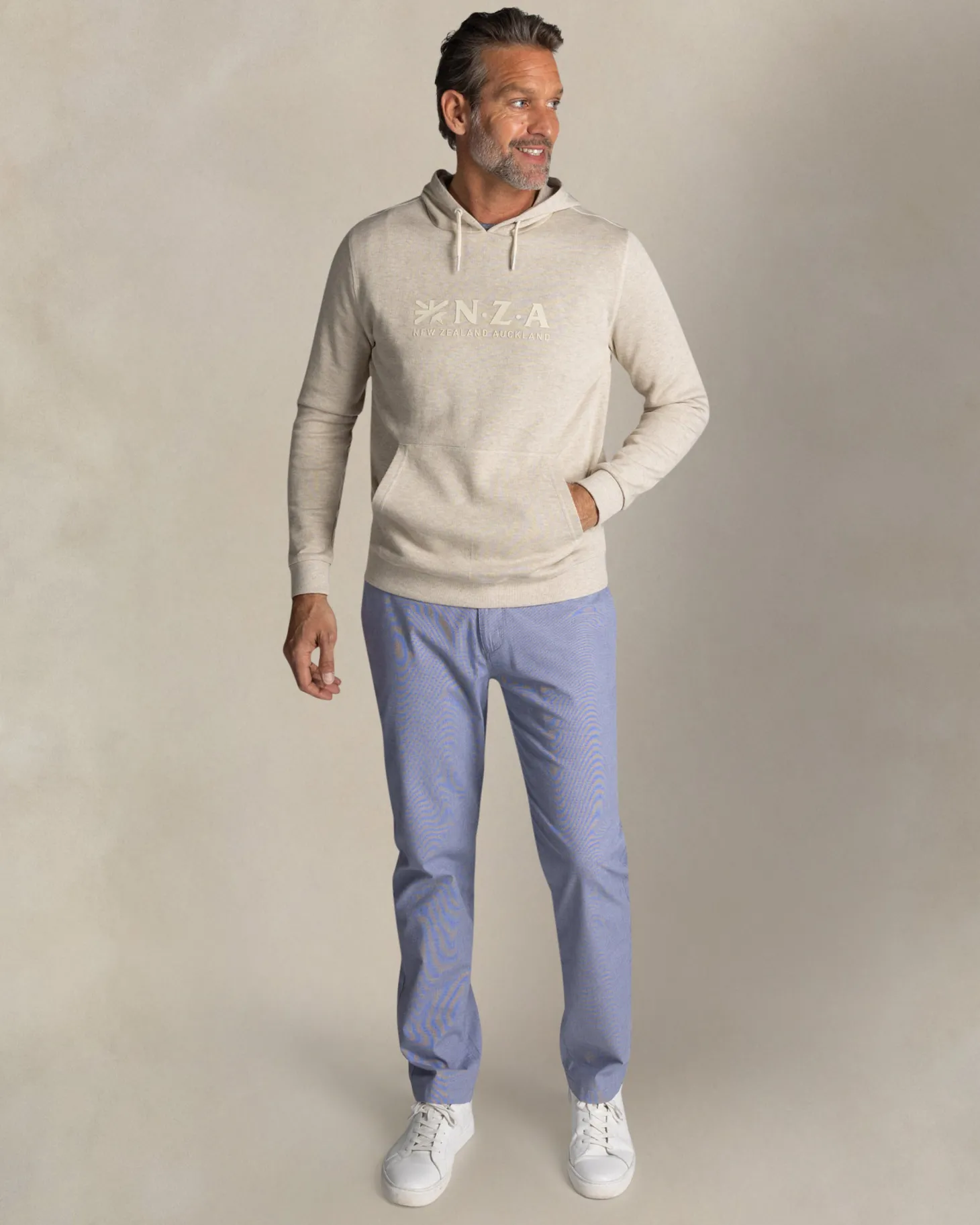 Ecru hoodie aus Baumwolle