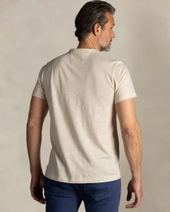 Ecru t-shirt met borstzakje