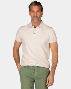 Einfarbige Baumwoll-Beige Polo