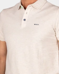 Einfarbige Baumwoll-Beige Polo