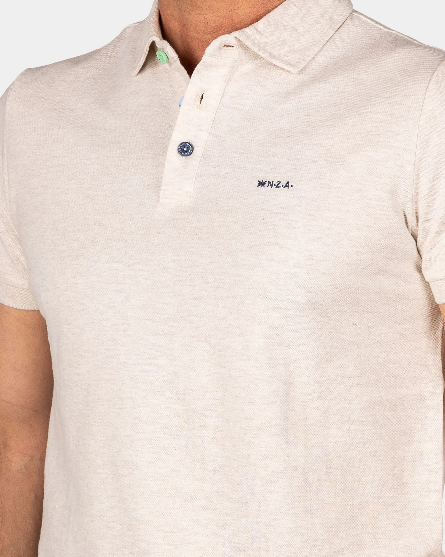 Einfarbige Baumwoll-Beige Polo