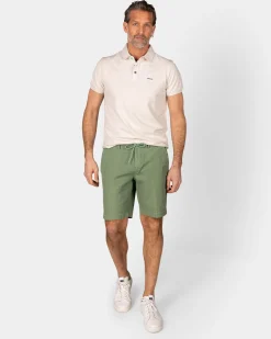 Einfarbige Baumwoll-Beige Polo