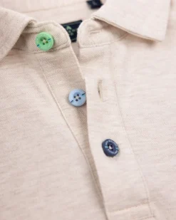 Einfarbige Baumwoll-Beige Polo